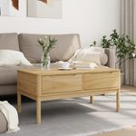 Mesa de centro Floro 2 cajones madera de pino natural 45x99x55,5 cm