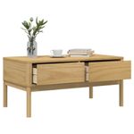 Mesa de centro Floro 2 cajones madera de pino natural 45x99x55,5 cm 4