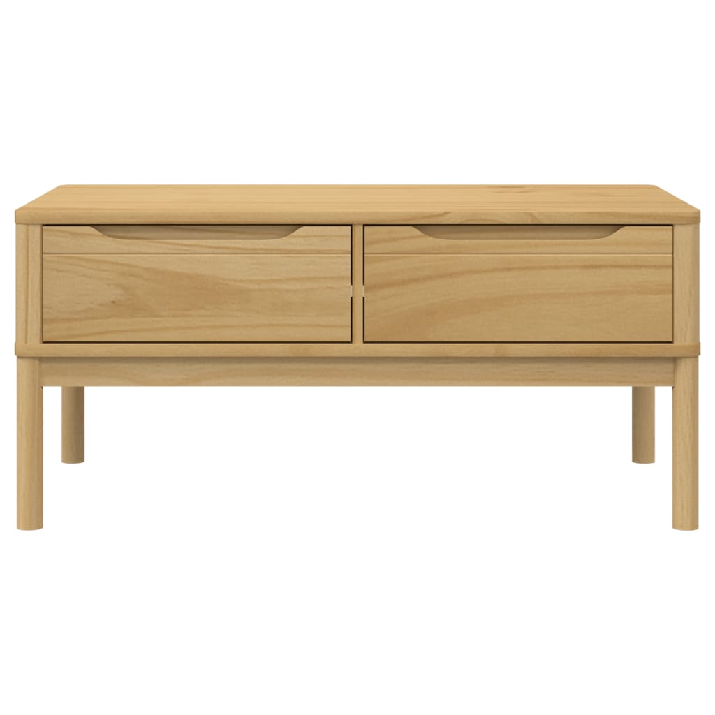 Mesa de centro Floro 2 cajones madera de pino natural 45x99x55,5 cm 5