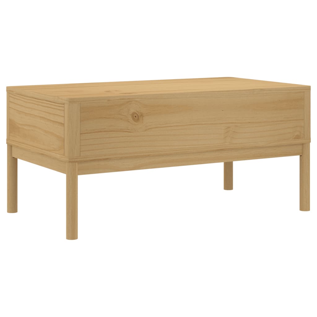 Mesa de centro Floro 2 cajones madera de pino natural 45x99x55,5 cm 7