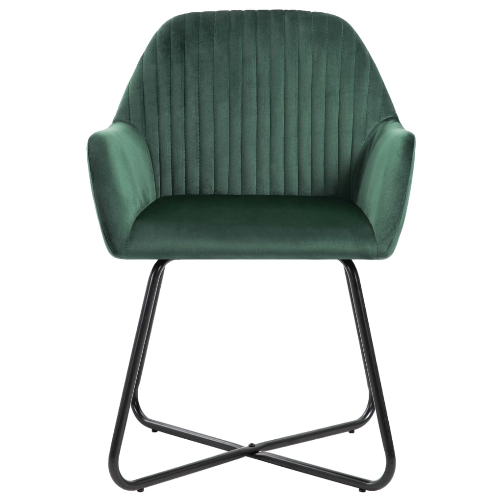 Pack de 6 sillas Karlna con reposabrazos terciopelo verde 84x61x61 cm