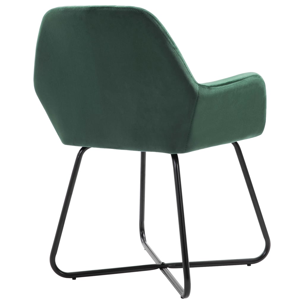 Pack de 6 sillas Karlna con reposabrazos terciopelo verde 84x61x61 cm