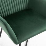 Pack de 6 sillas Karlna con reposabrazos terciopelo verde 84x61x61 cm