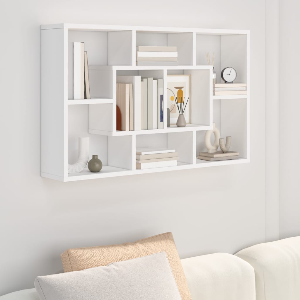 Estantería Ohio rectangular 8 estantes blanco 52,5x85x16 cm 2
