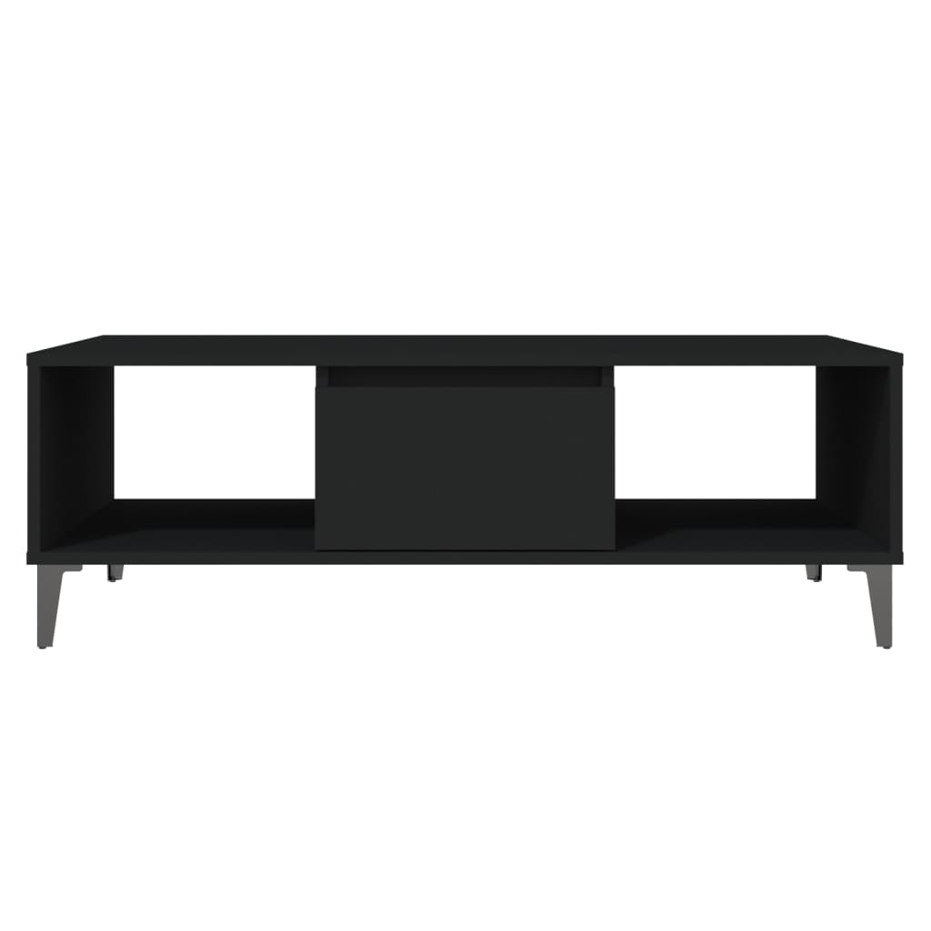 Mesa de centro Krähm 2 huecos + 1 puerta negro 35x103,5x60 cm 5