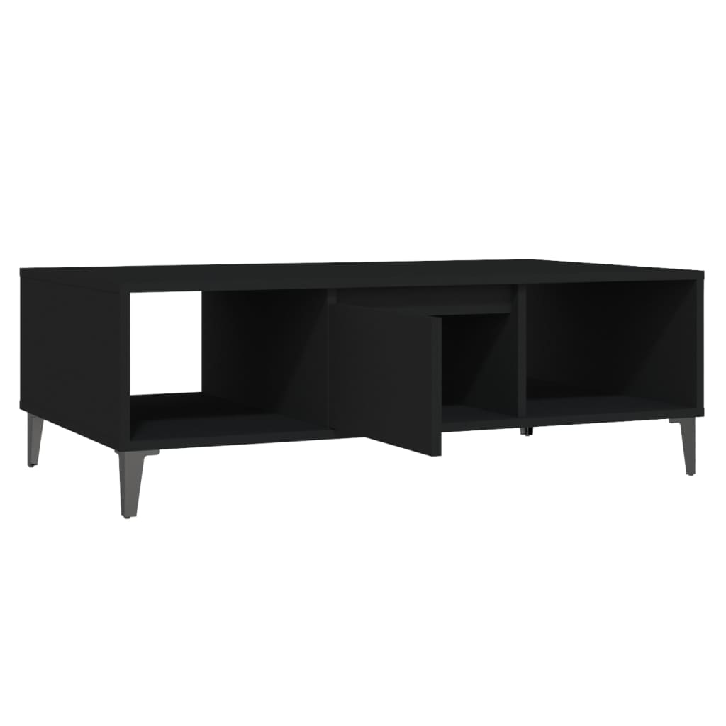 Mesa de centro Krähm 2 huecos + 1 puerta negro 35x103,5x60 cm 7