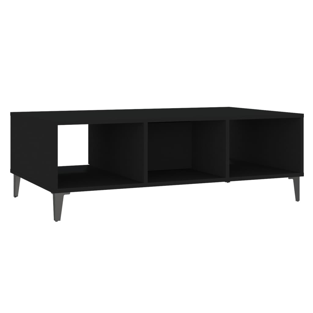 Mesa de centro Krähm 2 huecos + 1 puerta negro 35x103,5x60 cm 8