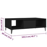 Mesa de centro Krähm 2 huecos + 1 puerta negro 35x103,5x60 cm 9
