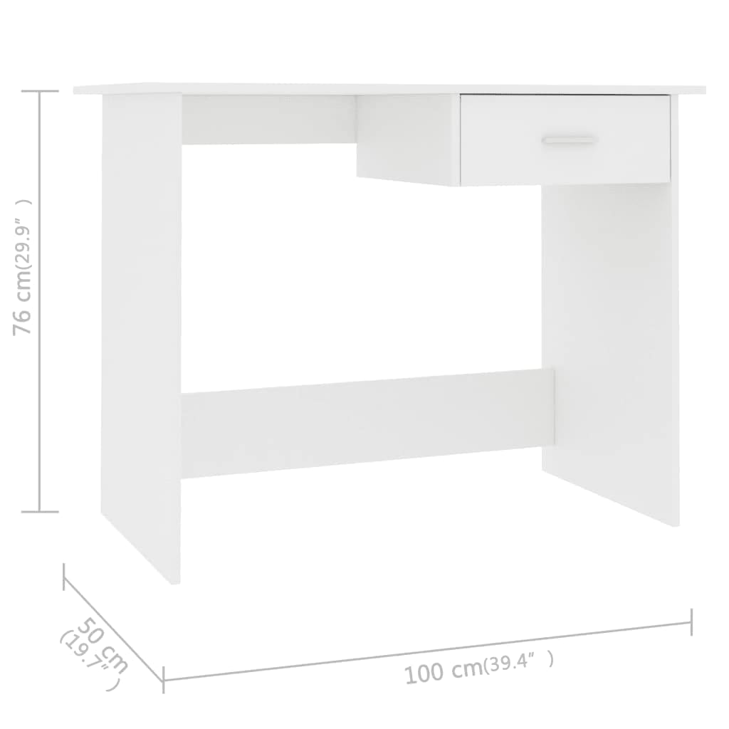 Escritorio Da Vinci 1 cajón blanco 76x100x50 cm 5