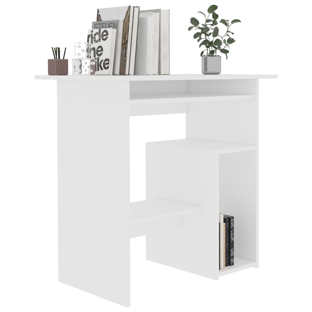 Escritorio Felipe V con estante y bandeja extraíble blanco 74x80x45 cm 3