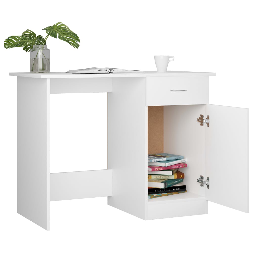 Escritorio Newton 1 cajón + 1 puerta blanco 76x100x50 cm 6