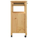 Carrito auxiliar Monza armario + cajón madera de pino natural 90x84x40 cm