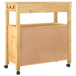 Carrito auxiliar Monza armario + cajón madera de pino natural 90x84x40 cm