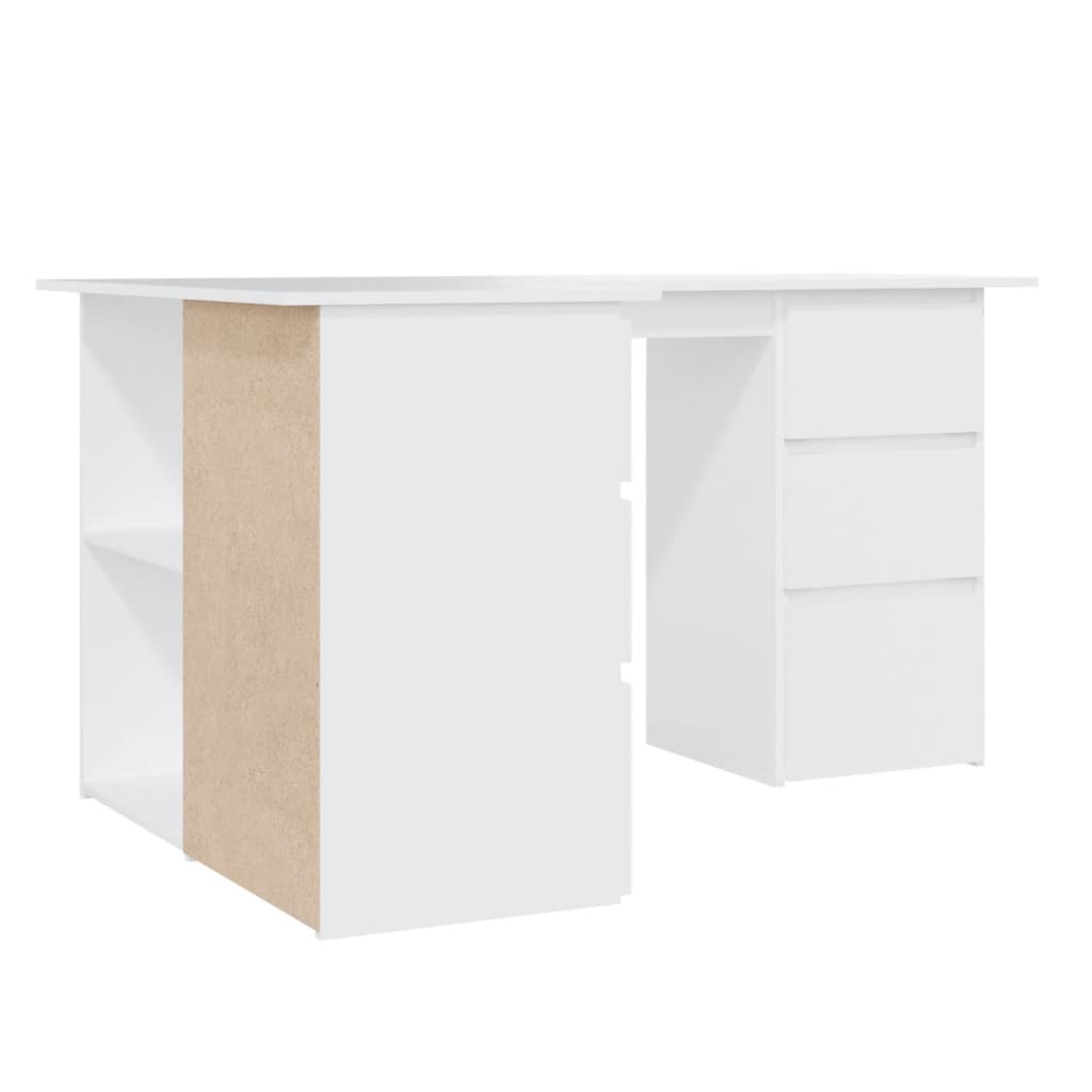 Escritorio esquinero Cum Laude 4 cajones + 2 puertas blanco 76x145x100 cm 6