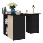 Escritorio esquinero Cum Laude 4 cajones + 2 puertas negro 76x145x100 cm 5