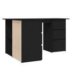 Escritorio esquinero Cum Laude 4 cajones + 2 puertas negro 76x145x100 cm 6