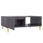 Mesa de centro Stol 1 puerta + 1 módulo gris brillo 35x90x60 cm