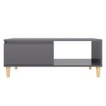 Mesa de centro Stol 1 puerta + 1 módulo gris brillo 35x90x60 cm
