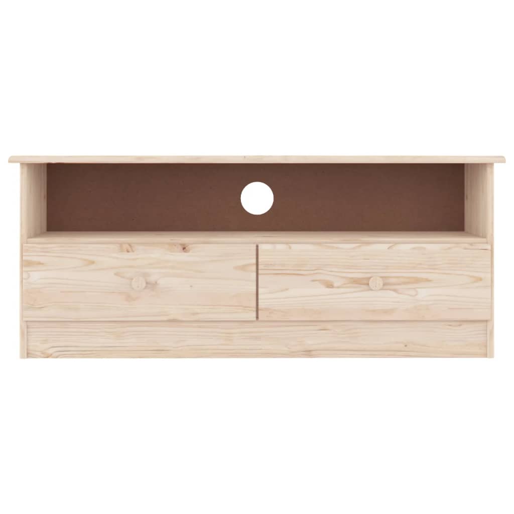 Mueble de TV Lince 2 cajones con compartimento madera de pino natural 41x100x35 cm