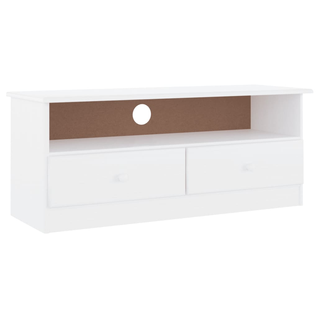 Mueble de TV Lince 2 cajones con compartimento madera de pino blanco 41x100x35 cm