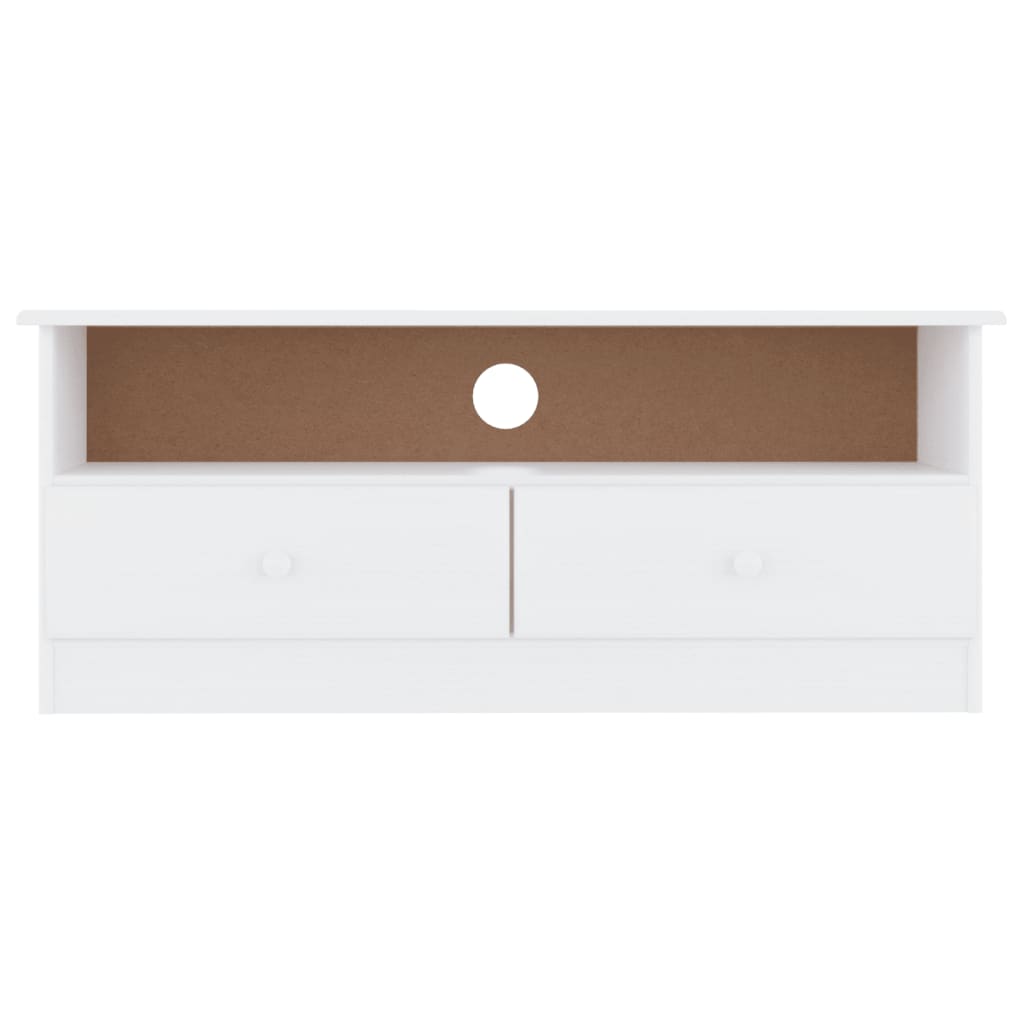 Mueble de TV Lince 2 cajones con compartimento madera de pino blanco 41x100x35 cm