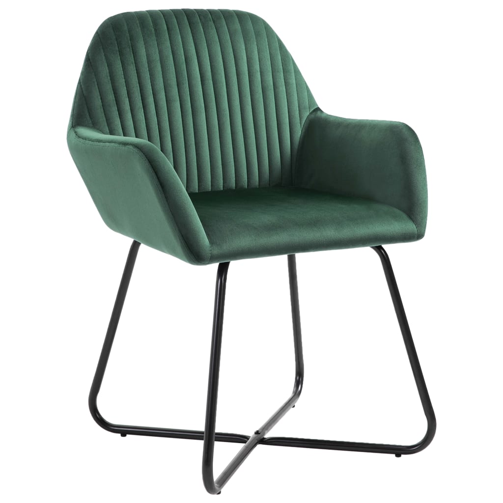 Pack de 4 sillas Vila respaldo alto tapizado terciopelo verde 84x61x61 cm