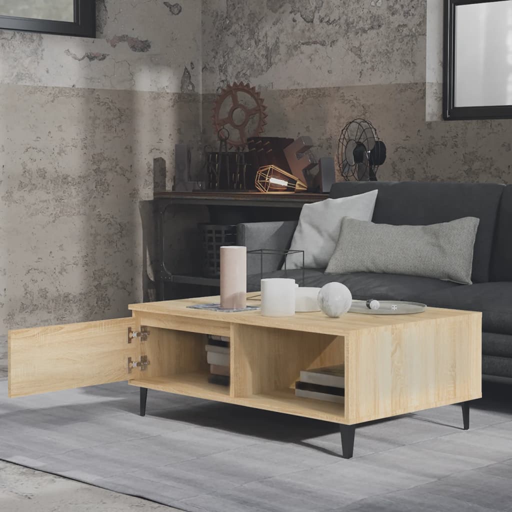 Mesa de centro Lena 1 puerta + 1 compartimento natural 35x90x60 cm