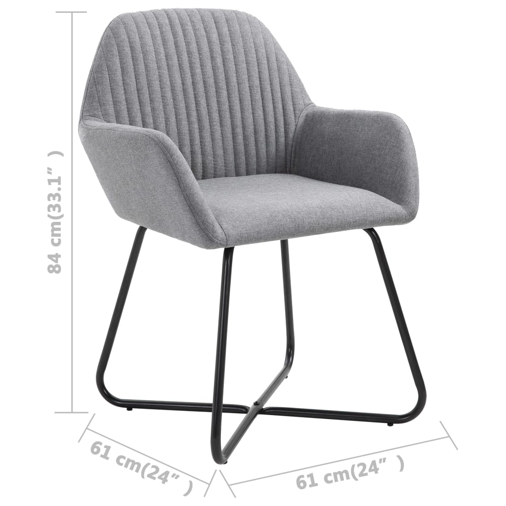 Pack de 4 sillas Valle asiento acolchado tapizado terciopelo gris claro 84x61x61 cm