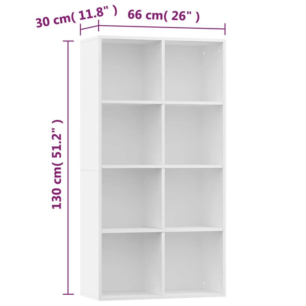 Estantería Onza 8 compartimentos blanco 130x66x30 cm