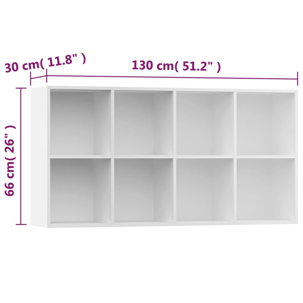 Estantería Onza 8 compartimentos blanco 130x66x30 cm