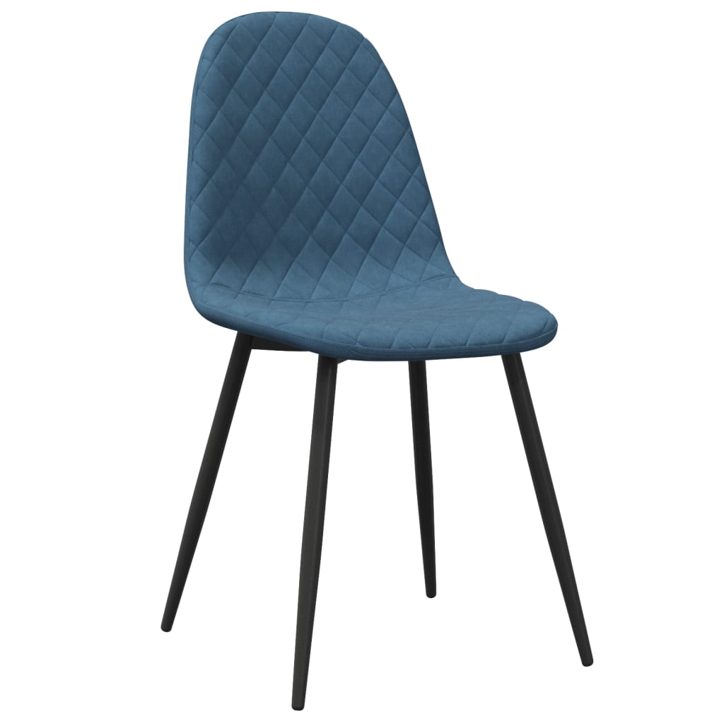 Pack de 6 sillas de comedor Vega terciopelo azul 83x45x53,5 cm