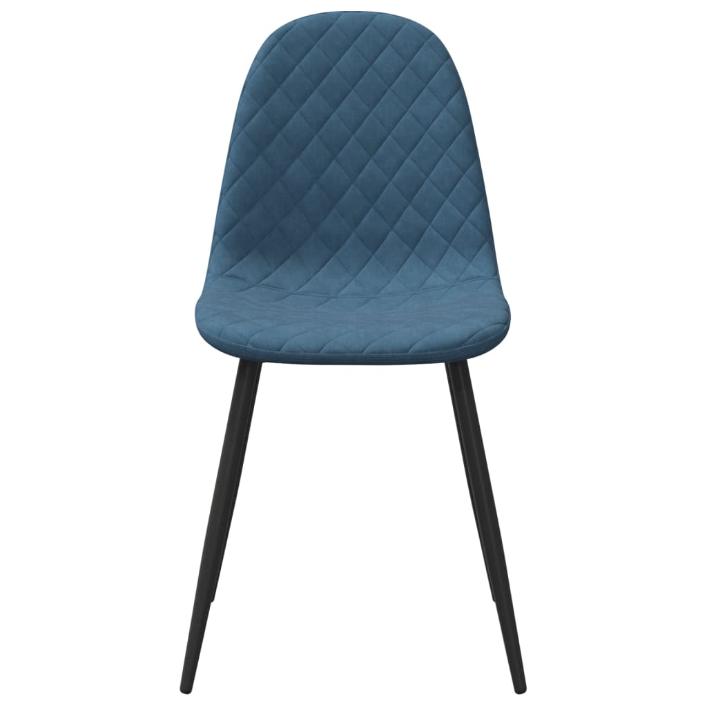 Pack de 6 sillas de comedor Vega terciopelo azul 83x45x53,5 cm