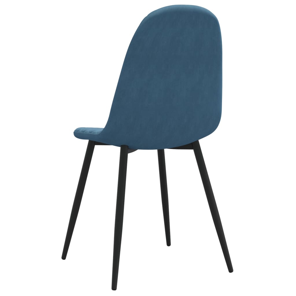 Pack de 6 sillas de comedor Vega terciopelo azul 83x45x53,5 cm
