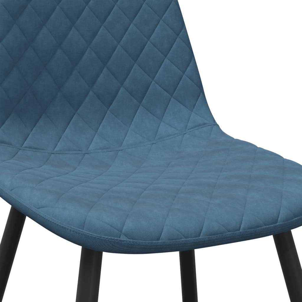 Pack de 6 sillas de comedor Vega terciopelo azul 83x45x53,5 cm