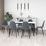 Pack de 6 sillas de comedor Vega terciopelo gris oscuro 83x45x53,5 cm