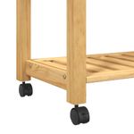 Carrito auxiliar Monza 2 estantes listones + cajón madera de pino natural 90x84x40 cm