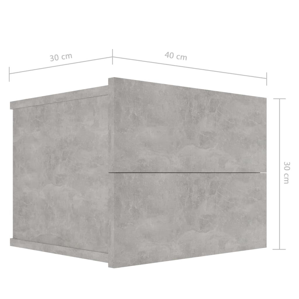Pack de 2 mesitas de noche Lía 2 cajones gris hormigón 30x40x30 cm