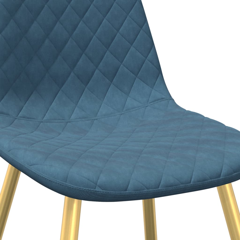Pack de 6 sillas de comedor Millie terciopelo patas doradas azul 83x45x53,5 cm 5