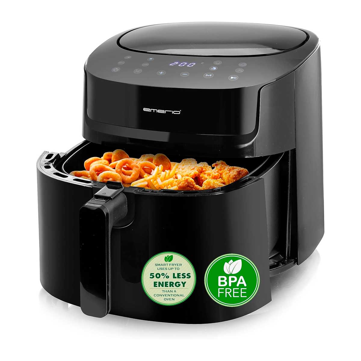Freidora de aire Emerio AF-129622.1 7,2L 1800W función deshidratar negro