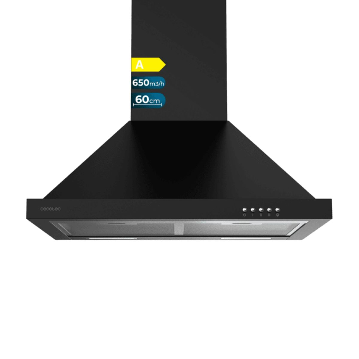Campana-piramidal-Cecotec-Bolero-Flux-PM-606500-165W-650-m³-h-A-negro-