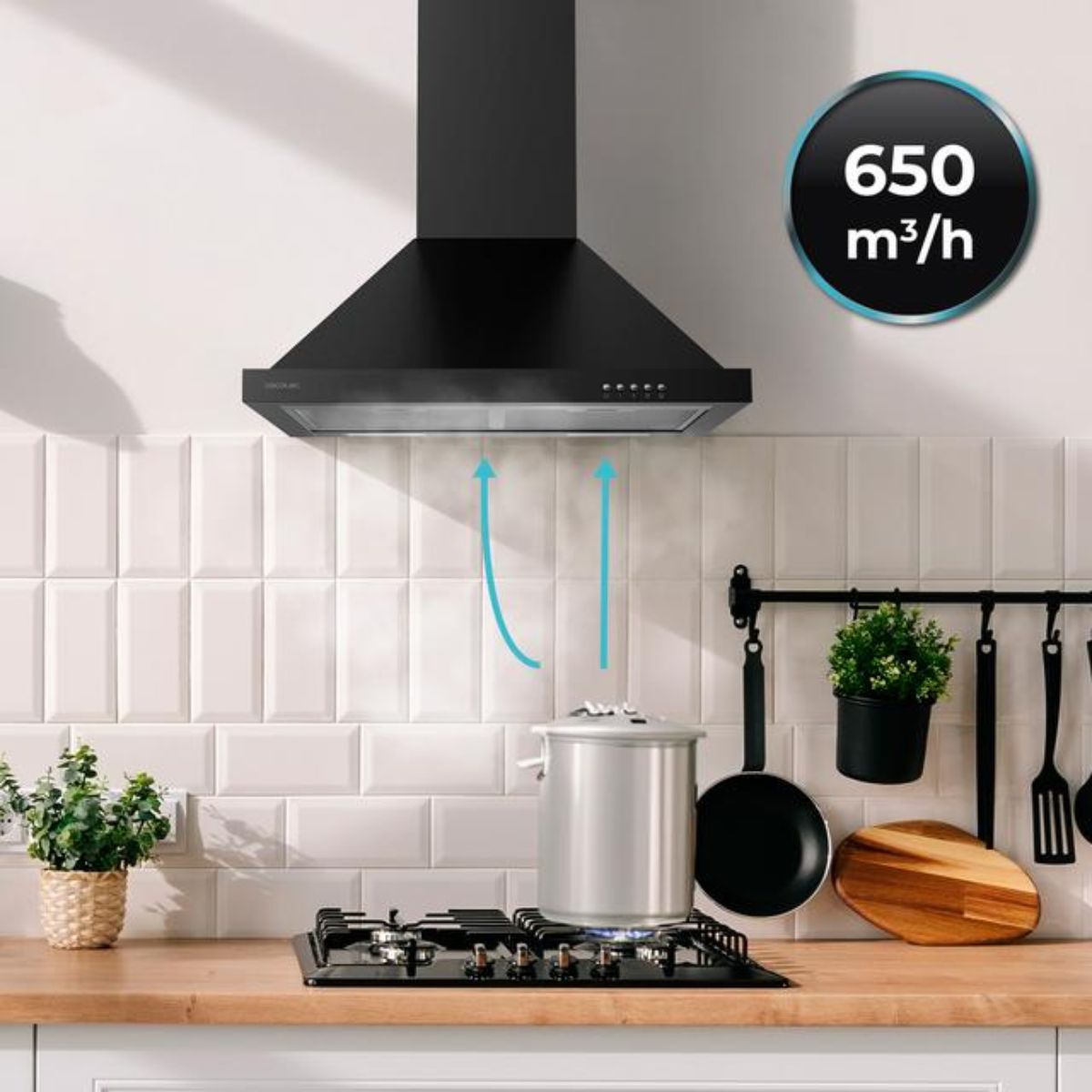 Campana-piramidal-Cecotec-Bolero-Flux-PM-606500-165W-650-m³-h-A-negro-