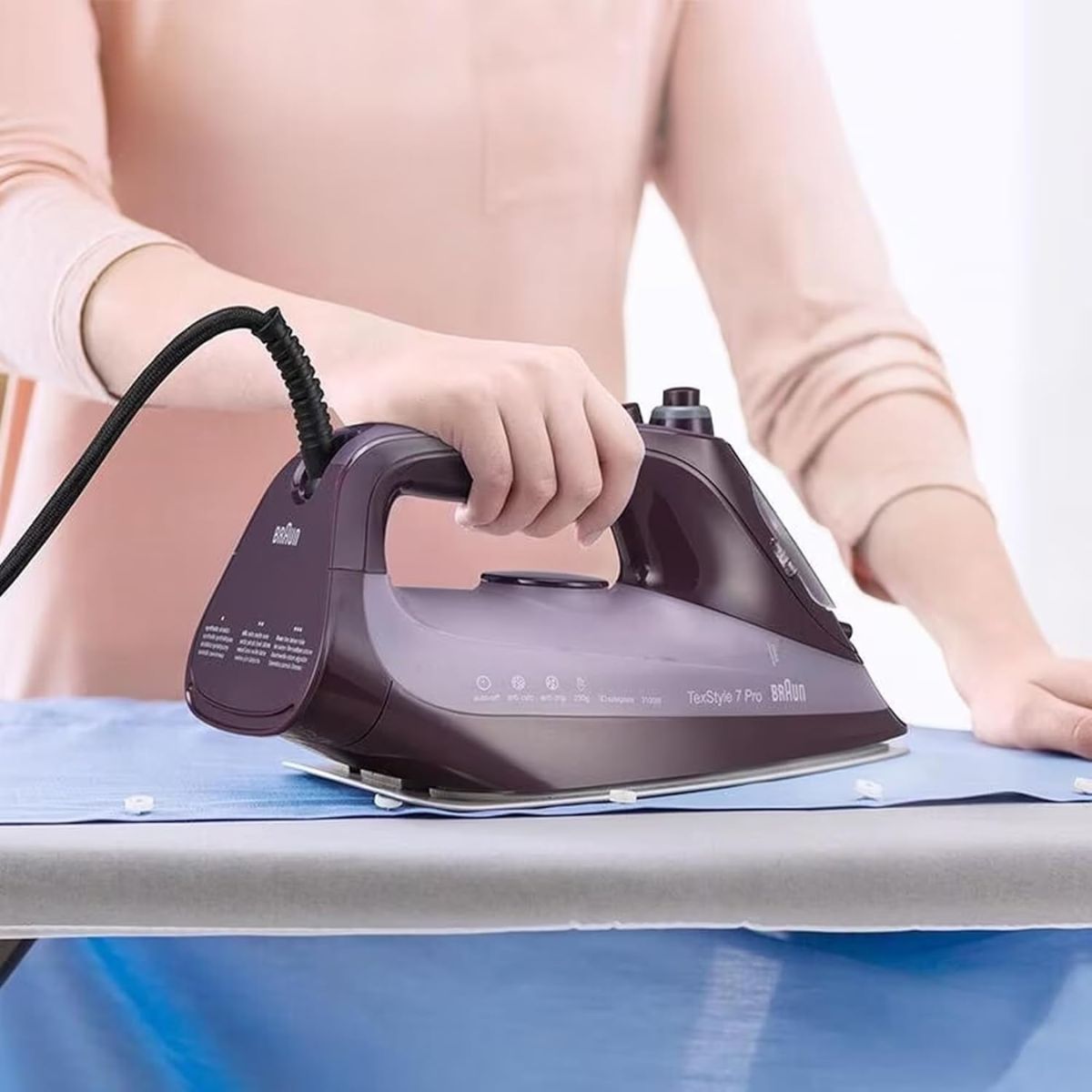 Plancha-de-vapor-Braun-TexStyle-7-Pro-SI7181-3100W-230-g-min-300-ml-morado-animada
