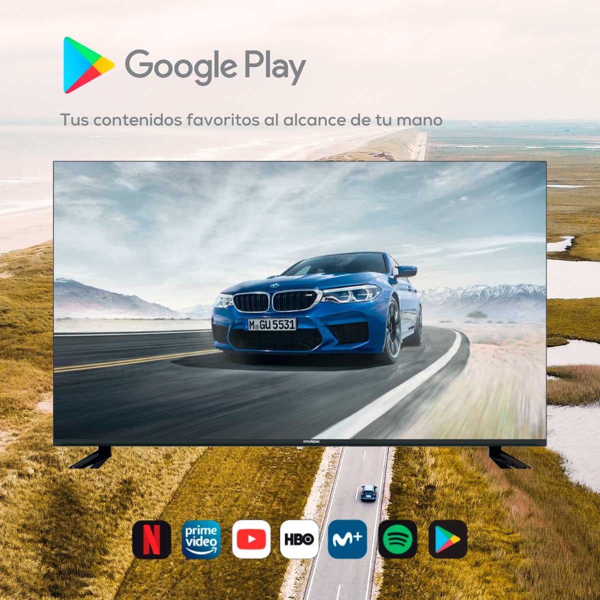 Televisor Smart TV Hyundai HTV5500QUA 4K UHD QLED 55'' Android 13 F negro 5