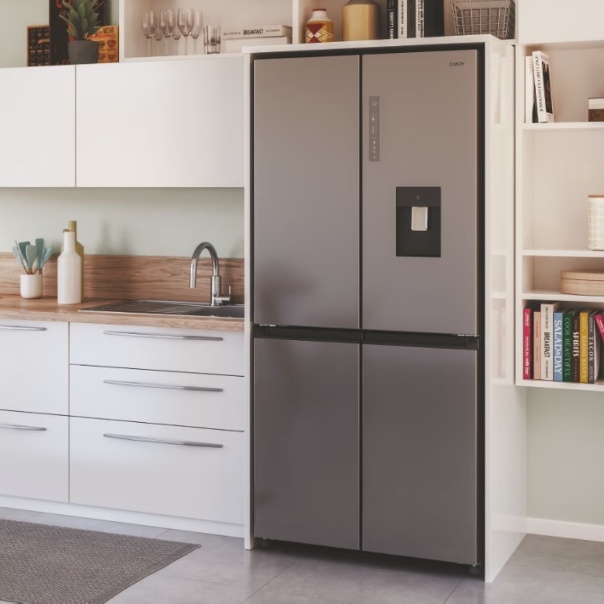 Frigorifico-americano-Candy-CFQQ5T817EWPS-No-Frost-dispensador-463L-plata-E-1815-cm-animada