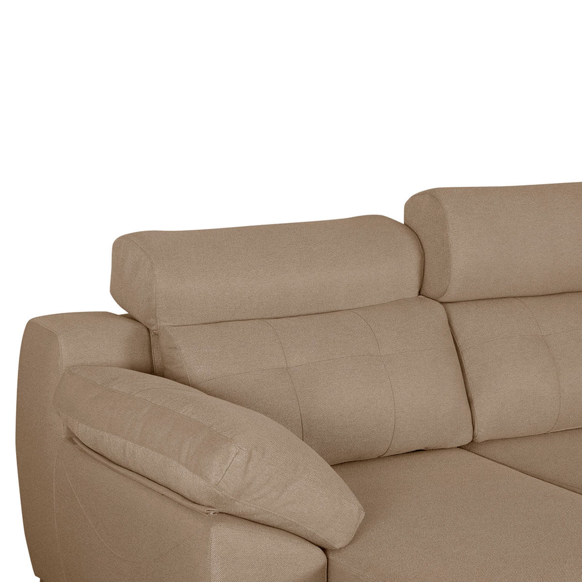 Sofá chaiselongue Elegance 3 plazas convertible en cama beige frente derecho 110x285x150 cm 4
