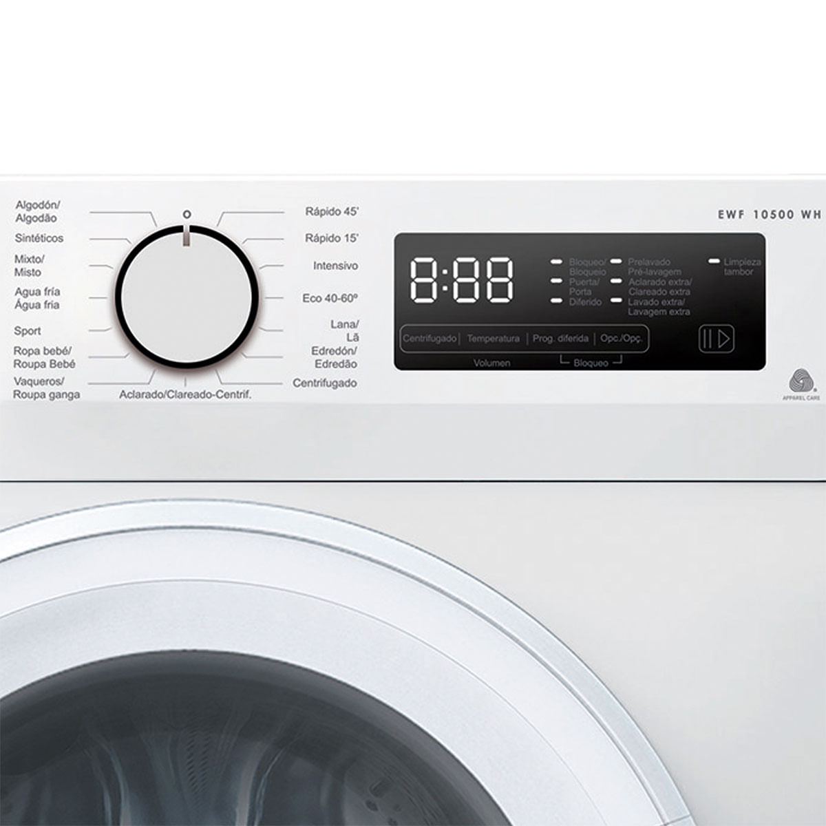 Lavadora Edesa EWF-10500 WH 10kg 1500 rpm Motor Inverter A blanco 85 cm 2