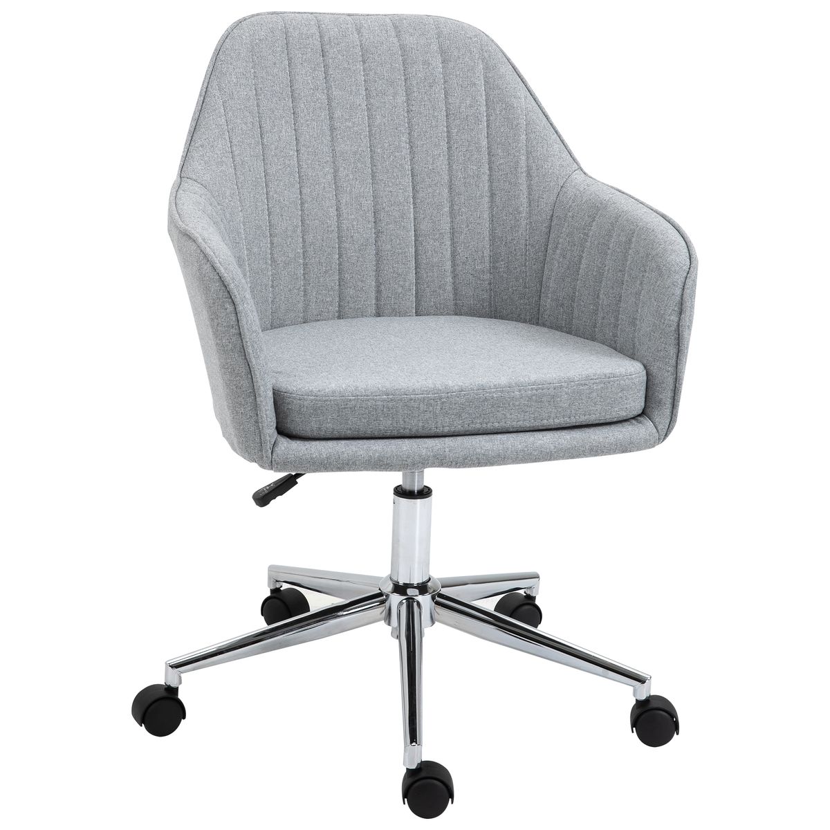 Silla de oficina Flora Vinsetto tipo ejecutiva gris 86-96x61x59 cm
