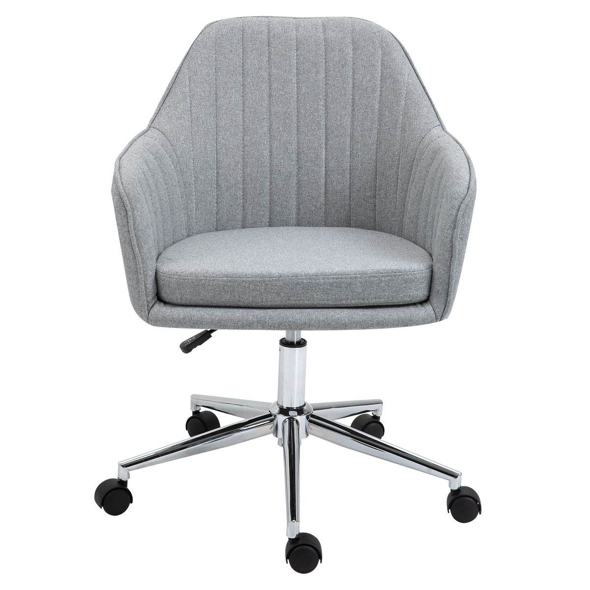 Silla de oficina Flora Vinsetto tipo ejecutiva gris 86-96x61x59 cm