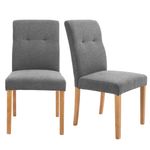 Pack de 2 sillas de comedor Sicilia Homcom acolchadas gris 96x50x62 cm