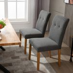 Pack de 2 sillas de comedor Sicilia Homcom acolchadas gris 96x50x62 cm